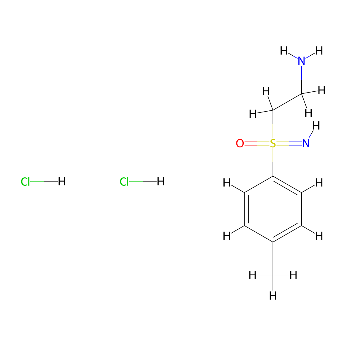 2-[(4-Methylphenyl)sulfonimidoyl]ethanamine;dihydrochloride molecular structure, CAS 2418693-26-0