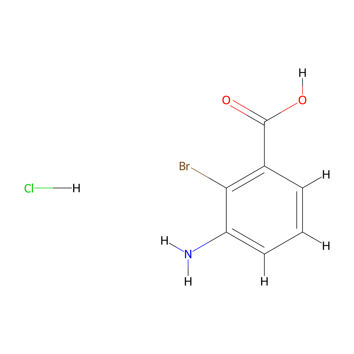 3-Amino-2-bromobenzoicacidhydrochloride molecular structure, CAS 2418694-21-8