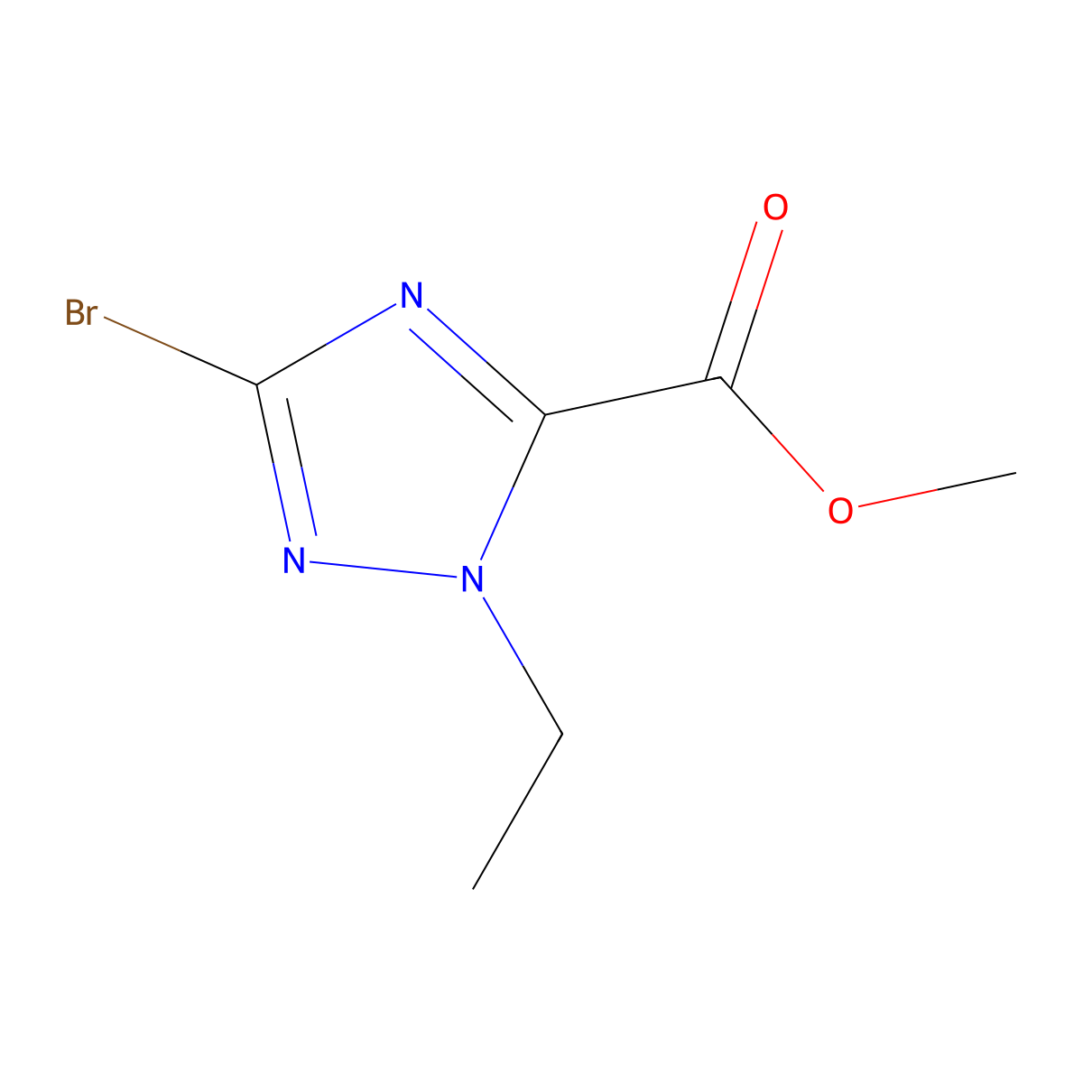 Methyl 5-bromo-2-ethyl-1,2,4-triazole-3-carboxylate molecular structure, CAS 2418694-23-0