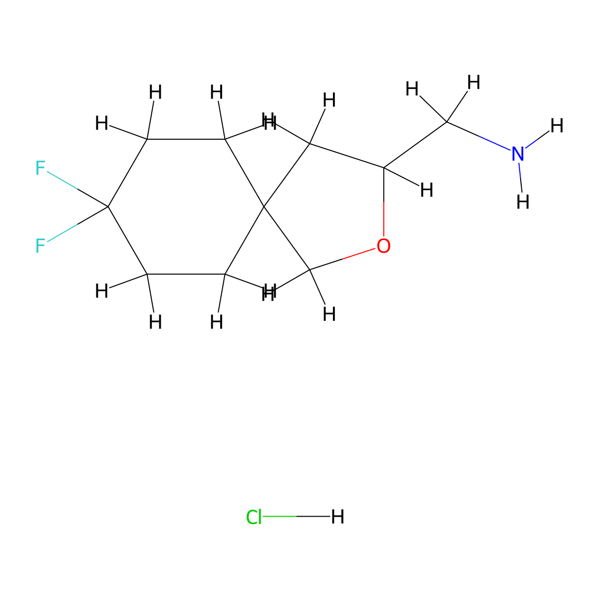 (8,8-Difluoro-2-oxaspiro[4.5]decan-3-yl)methanamine;hydrochloride molecular structure, CAS 2418695-51-7