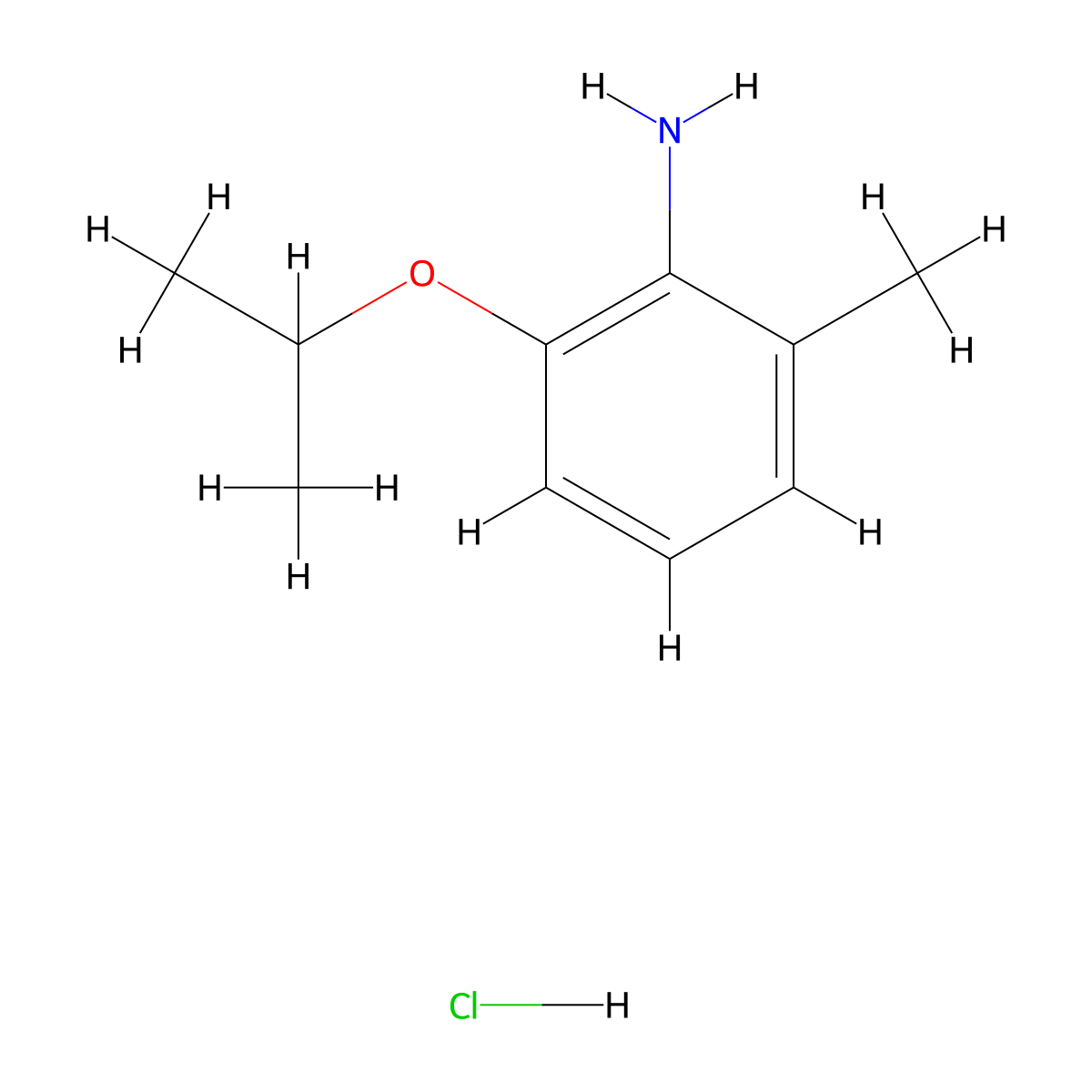 2-Methyl-6-(propan-2-yloxy)aniline hydrochloride molecular structure, CAS 2418695-73-3