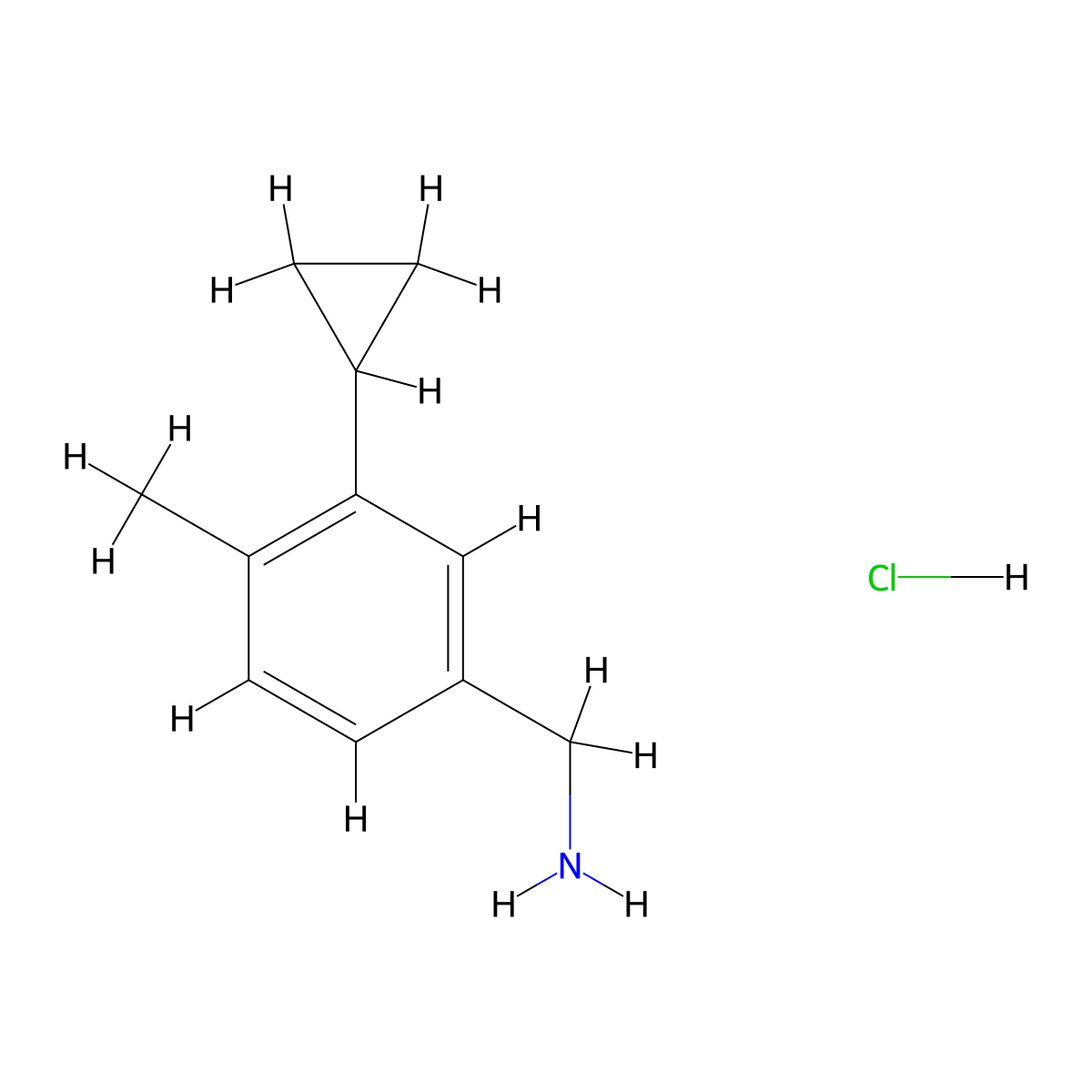 1-(3-Cyclopropyl-4-methylphenyl)methanamine hydrochloride molecular structure, CAS 2418695-74-4