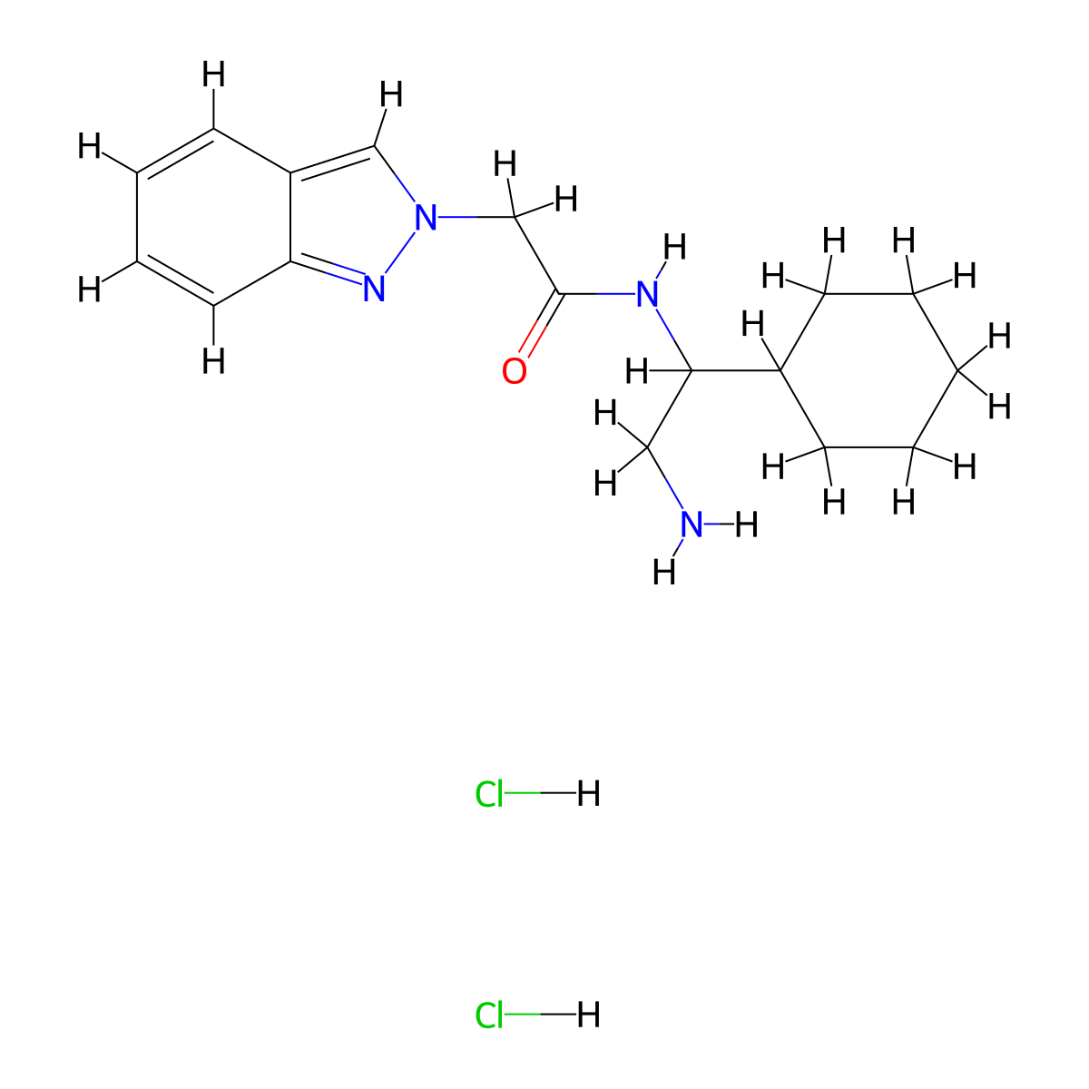 N-(2-Amino-1-cyclohexylethyl)-2-indazol-2-ylacetamide;dihydrochloride molecular structure, CAS 2418695-97-1
