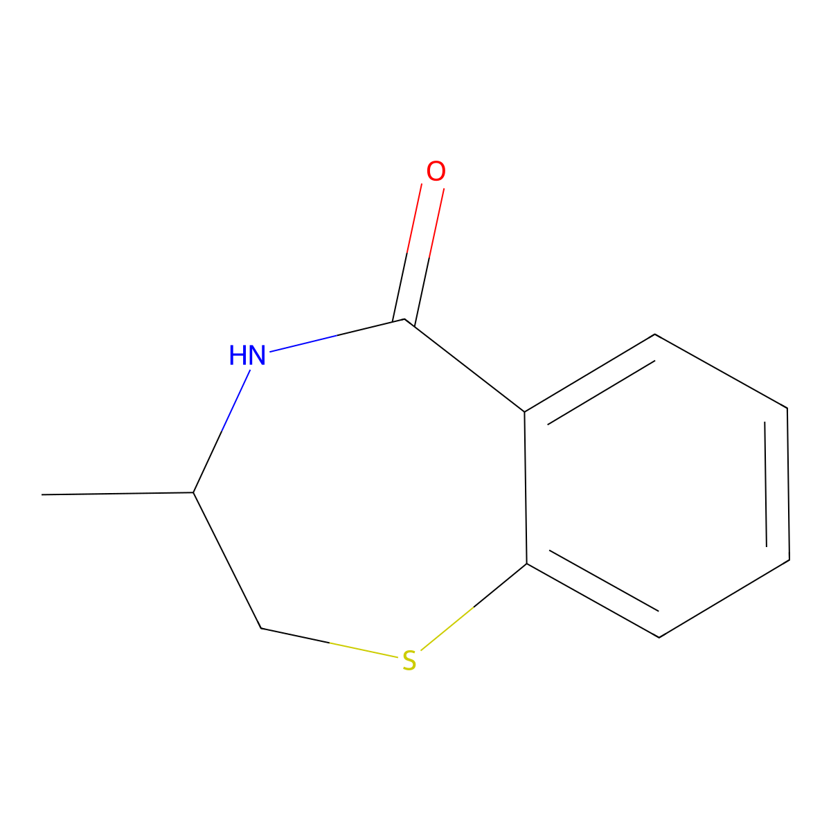 3-Methyl-2,3,4,5-tetrahydro-1,4-benzothiazepin-5-one molecular structure, CAS 24187-66-4