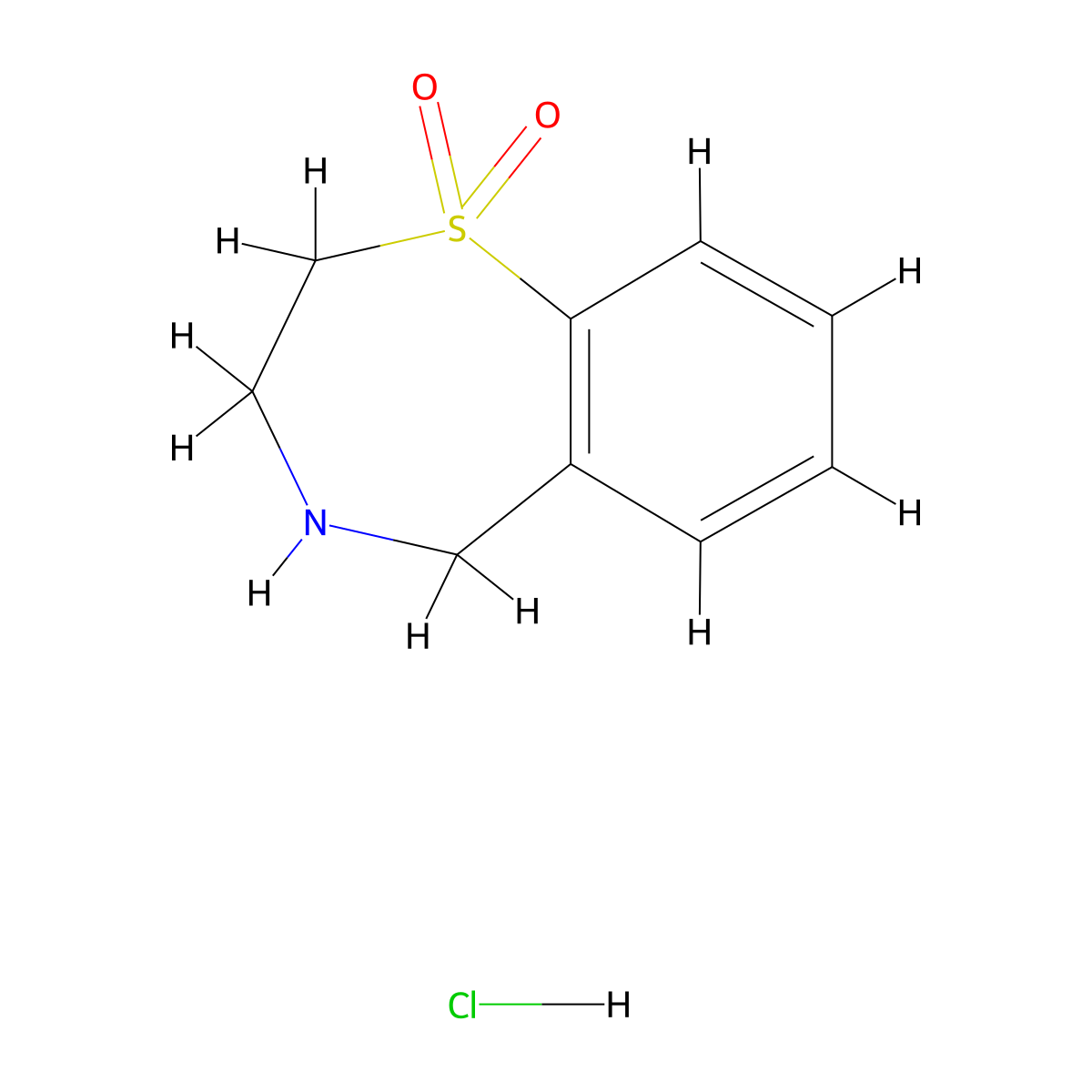 2,3,4,5-Tetrahydro-1,4-benzothiazepine-1,1-dione hydrochloride molecular structure, CAS 24187-83-5