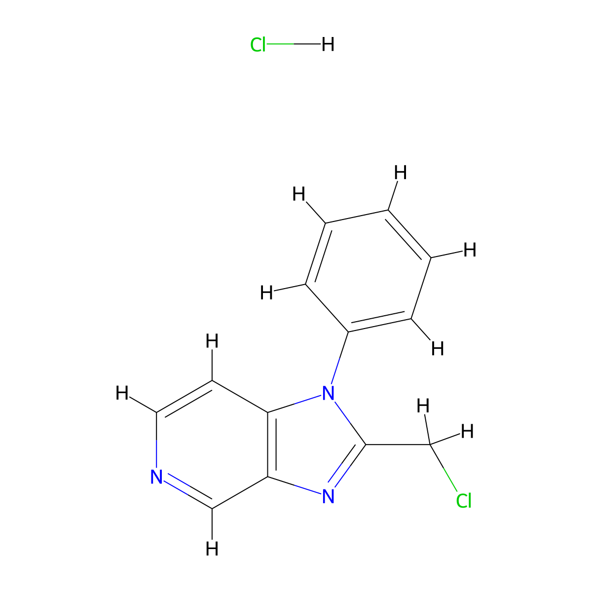 2-(chloromethyl)-1-phenyl-1H-imidazo[4,5-c]pyridine hydrochloride molecular structure, CAS 2418703-75-8