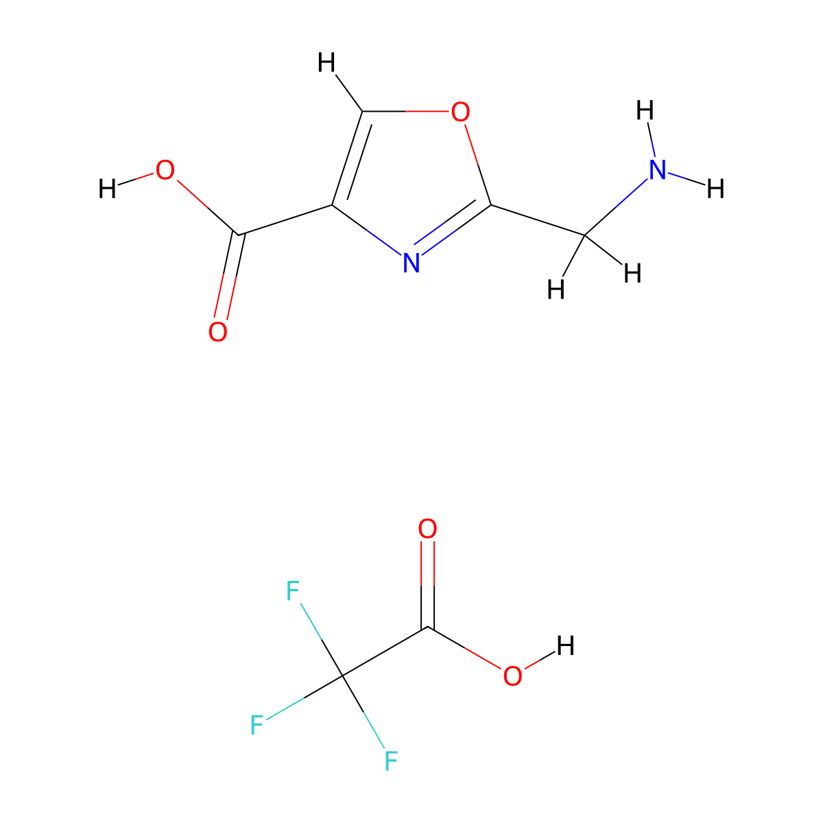 2-(Aminomethyl)-1,3-oxazole-4-carboxylicacid,trifluoroaceticacid molecular structure, CAS 2418703-80-5