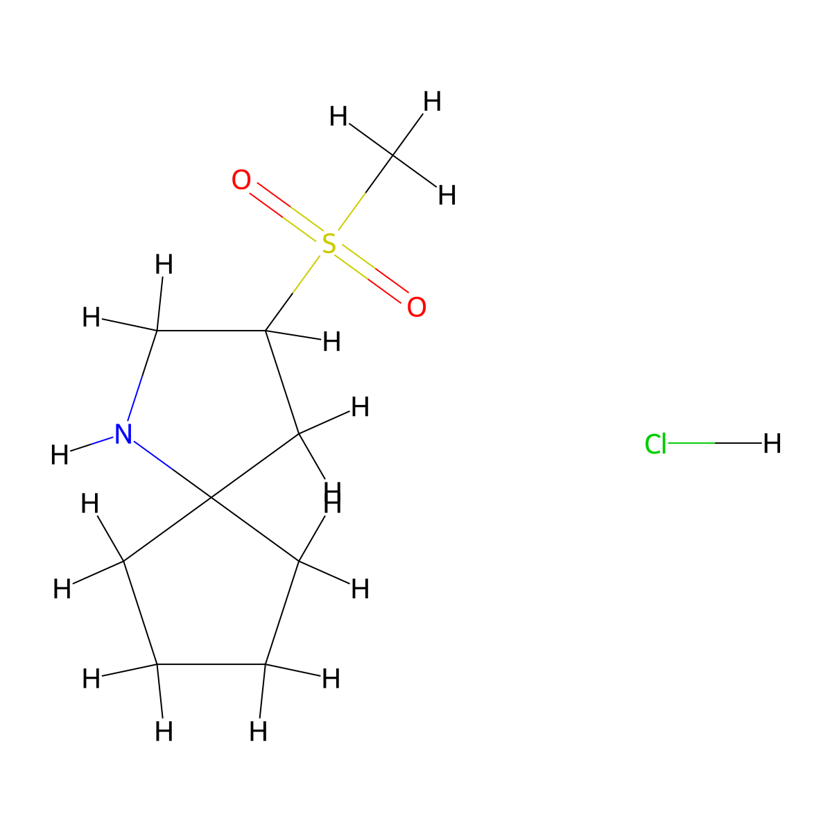3-Methanesulfonyl-1-azaspiro[4.4]nonanehydrochloride molecular structure, CAS 2418703-87-2
