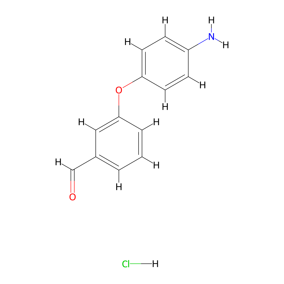 3-(4-Aminophenoxy)benzaldehyde hydrochloride molecular structure, CAS 2418703-90-7