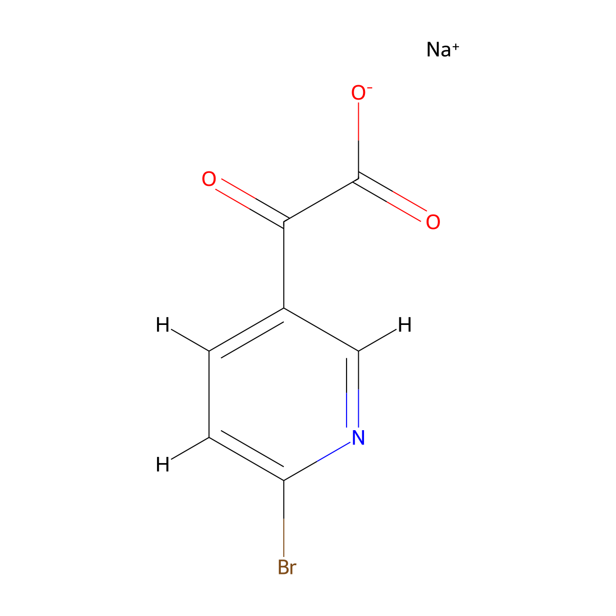 Sodium 2-(6-bromopyridin-3-yl)-2-oxoacetate molecular structure, CAS 2418703-94-1