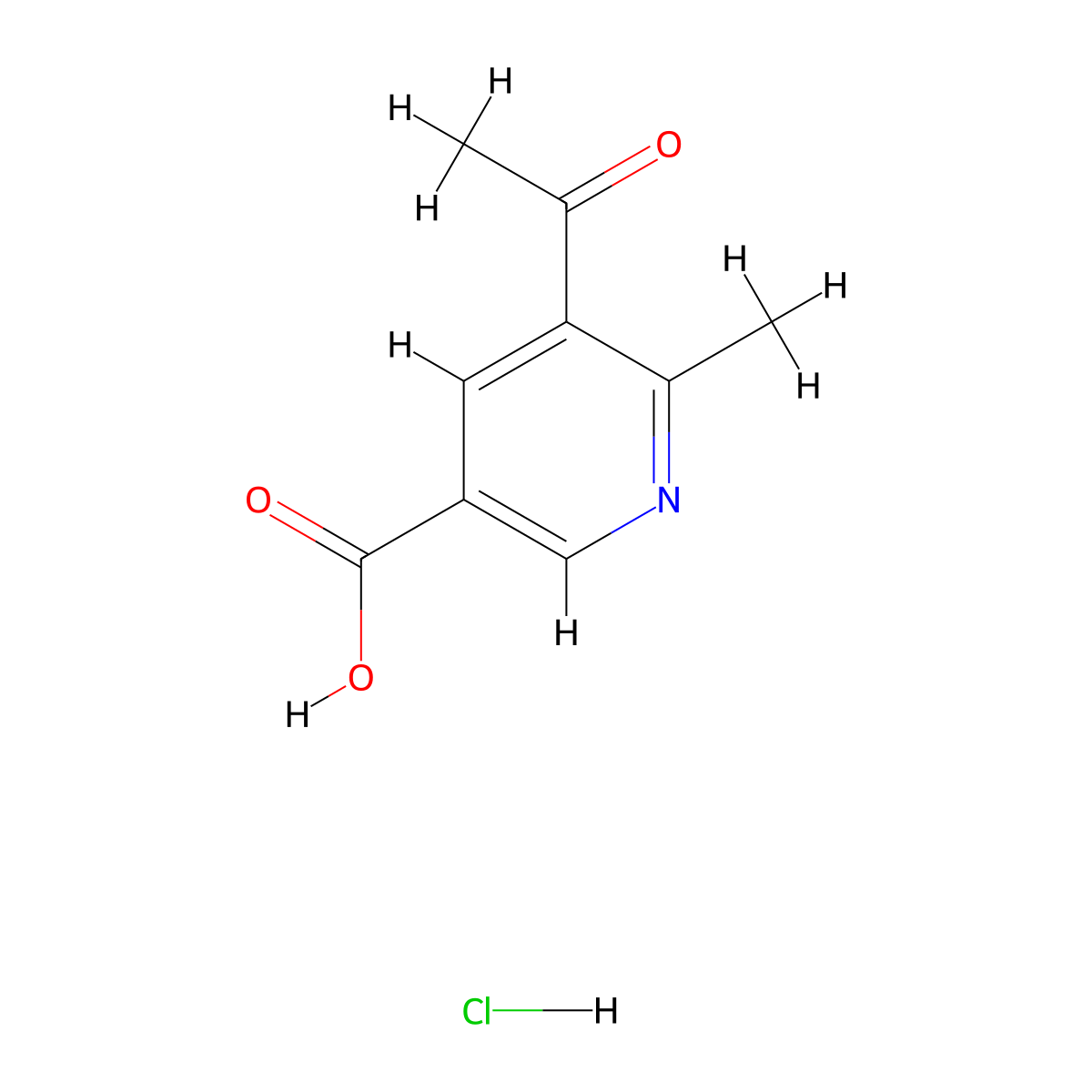 5-Acetyl-6-methylpyridine-3-carboxylicacidhydrochloride molecular structure, CAS 2418704-81-9