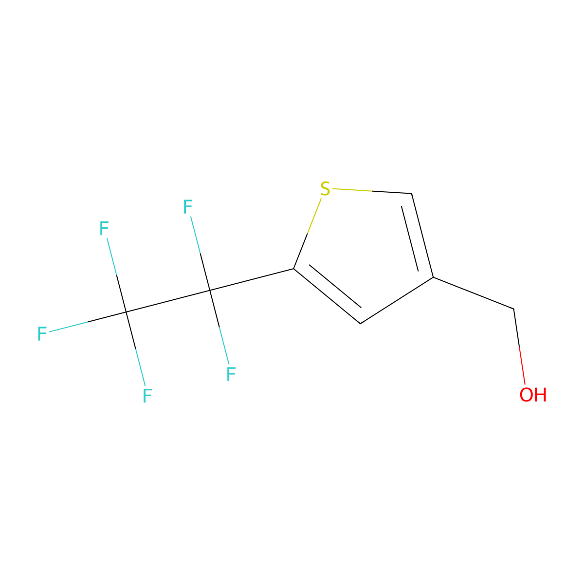 (5-(1,1,2,2,2-Pentafluoroethyl)thiophen-3-yl)methanol molecular structure, CAS 2418707-48-7