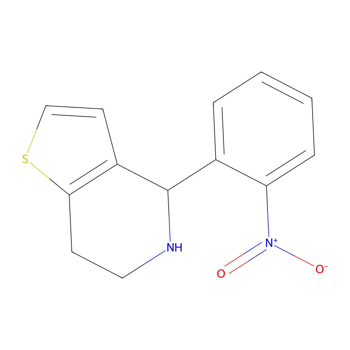 4-(2-nitrophenyl)-4H,5H,6H,7H-thieno[3,2-c]pyridine molecular structure, CAS 2418707-62-5
