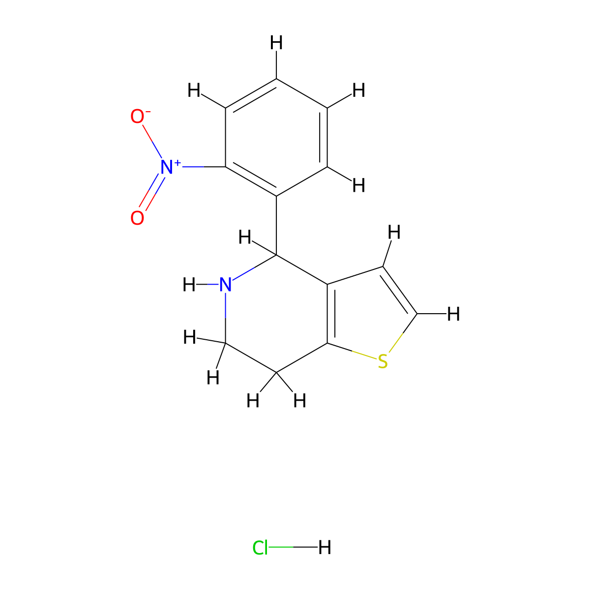 4-(2-nitrophenyl)-4H,5H,6H,7H-thieno[3,2-c]pyridine hydrochloride molecular structure, CAS 2418707-63-6