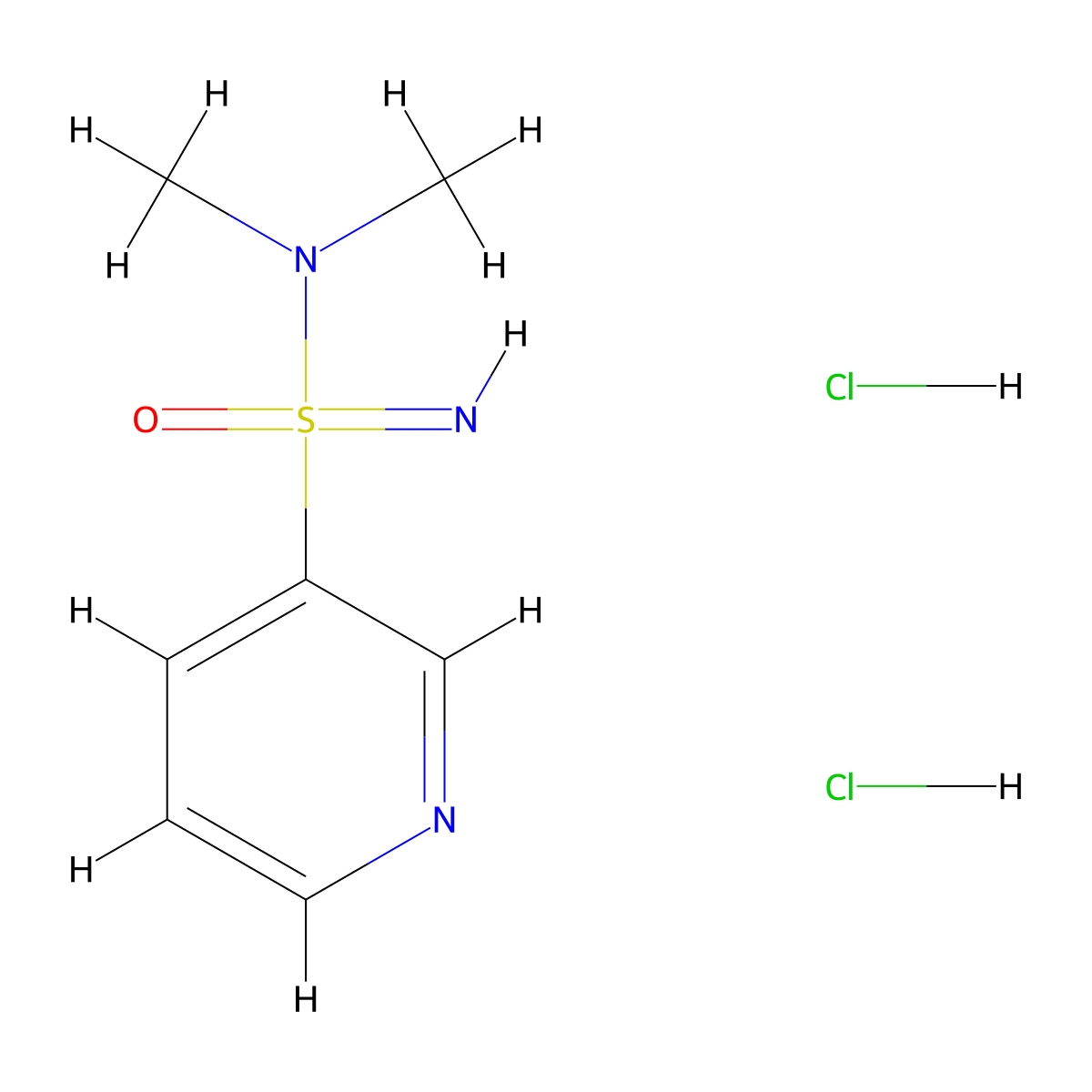N,N-dimethylpyridine-3-sulfonoimidamide dihydrochloride molecular structure, CAS 2418707-75-0
