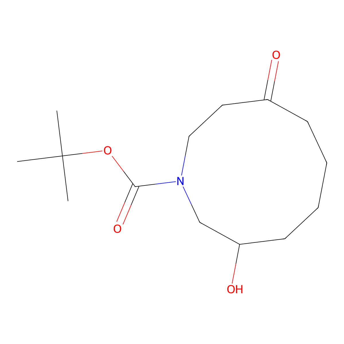 Tert-butyl 3-hydroxy-8-oxoazecane-1-carboxylate molecular structure, CAS 2418708-02-6