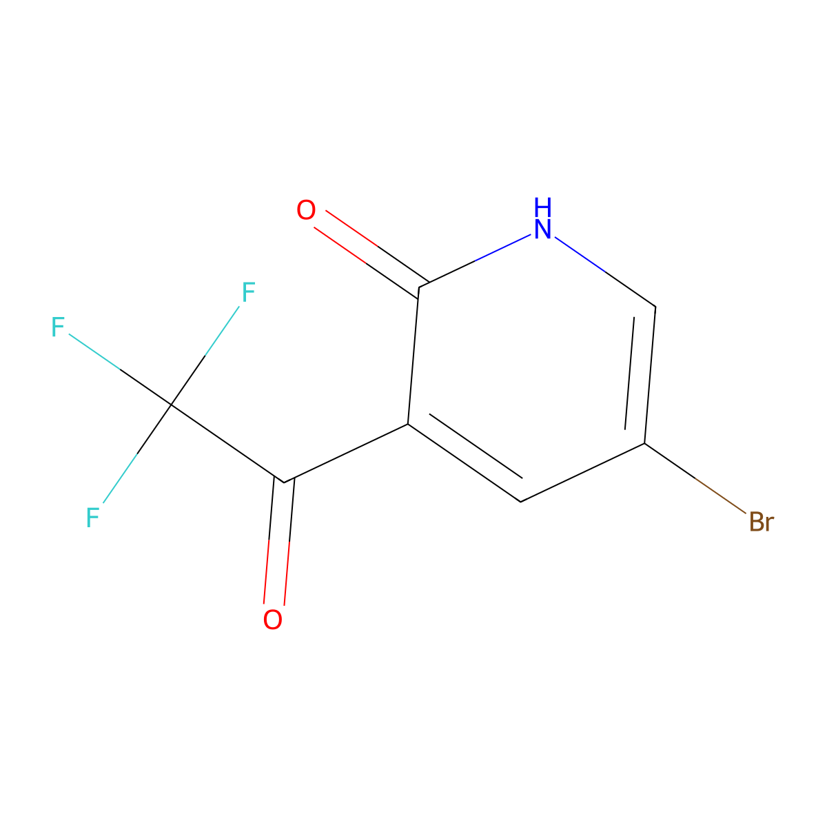 5-Bromo-3-(2,2,2-trifluoroacetyl)-1,2-dihydropyridin-2-one molecular structure, CAS 2418708-25-3