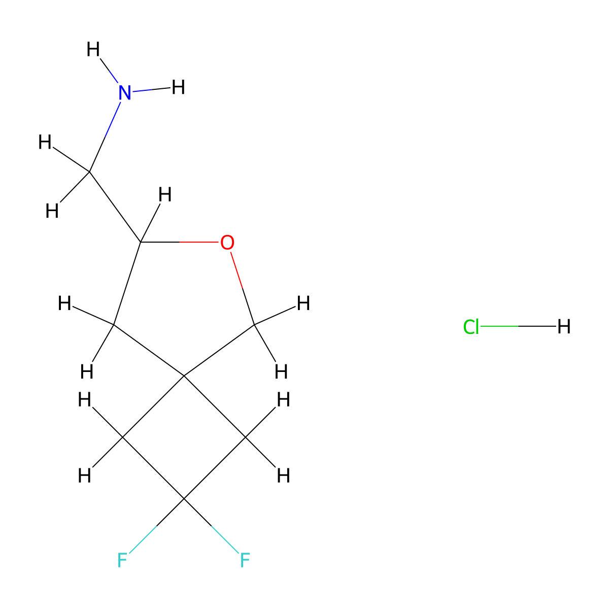 1-(2,2-Difluoro-6-oxaspiro(3.4)octan-7-yl)methanamine hydrochloride molecular structure, CAS 2418708-74-2