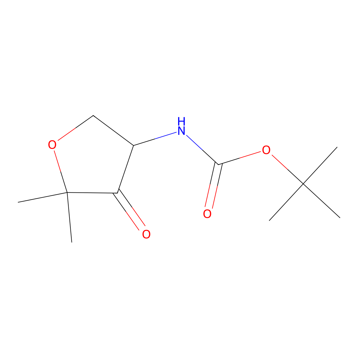 Tert-butyl N-(5,5-dimethyl-4-oxooxolan-3-yl)carbamate molecular structure, CAS 2418708-79-7