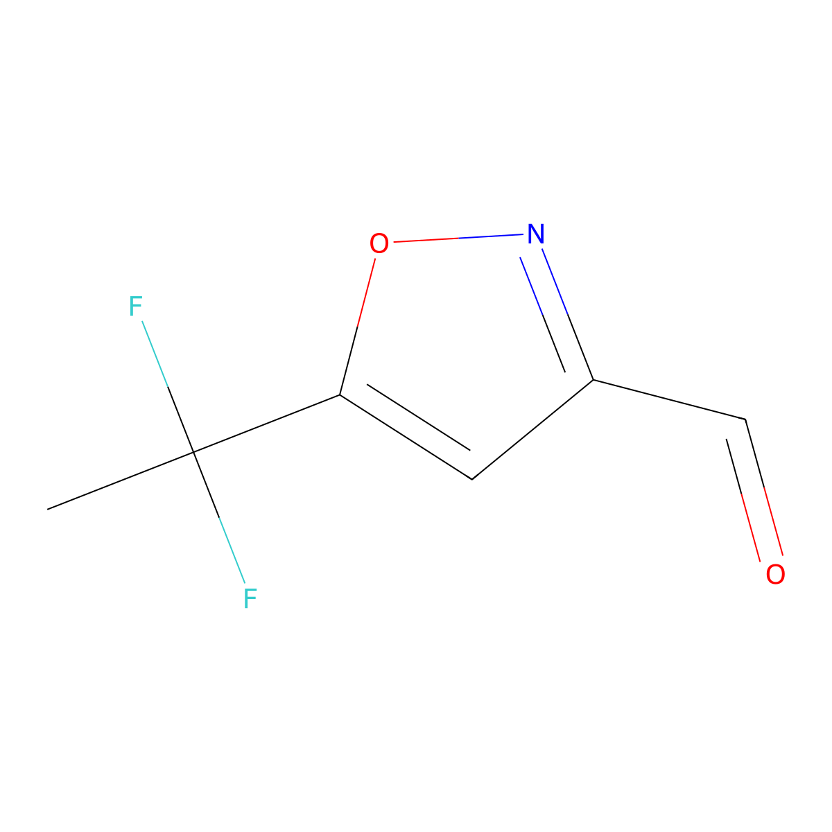 5-(1,1-Difluoroethyl)-1,2-oxazole-3-carbaldehyde molecular structure, CAS 2418708-88-8