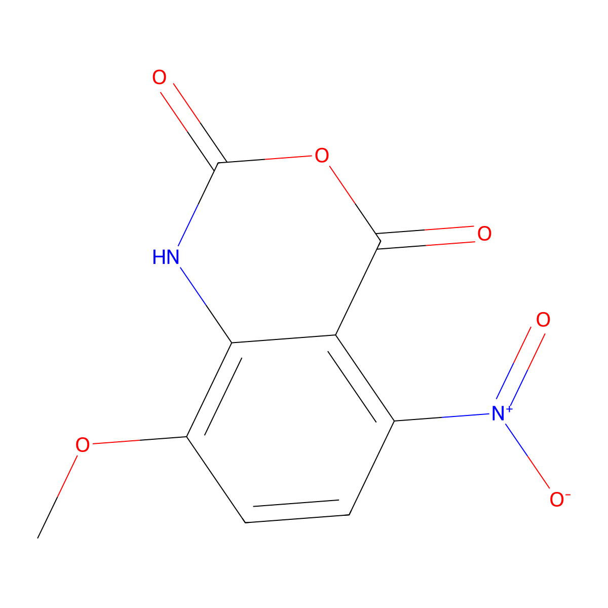 8-methoxy-5-nitro-2,4-dihydro-1H-3,1-benzoxazine-2,4-dione molecular structure, CAS 2418708-98-0