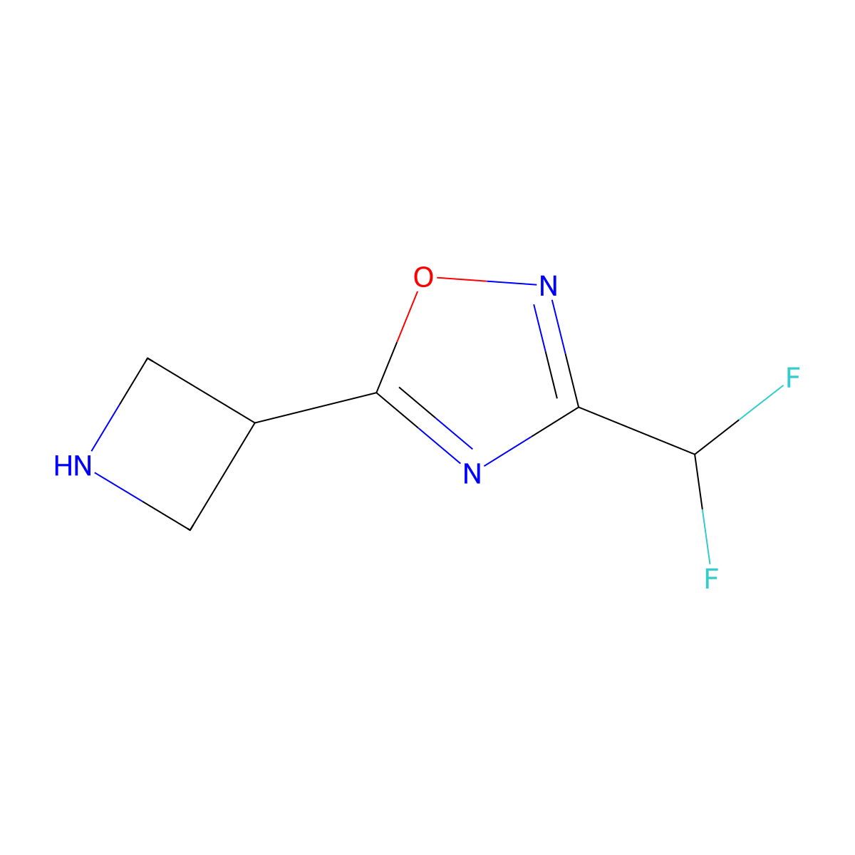 5-(Azetidin-3-yl)-3-(difluoromethyl)-1,2,4-oxadiazole molecular structure, CAS 2418709-21-2