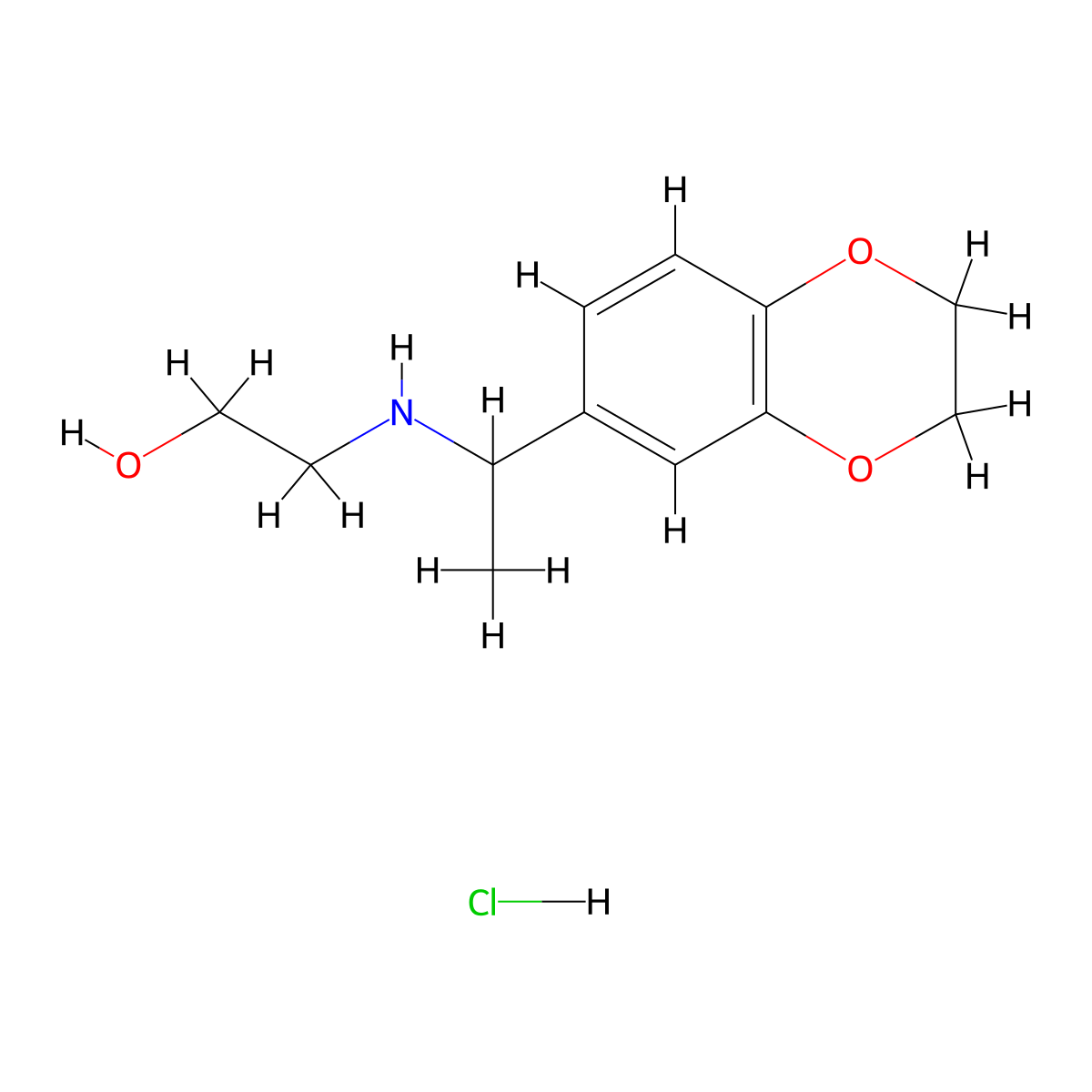 2-[1-(2,3-Dihydro-1,4-benzodioxin-6-yl)ethylamino]ethanol;hydrochloride molecular structure, CAS 2418709-52-9