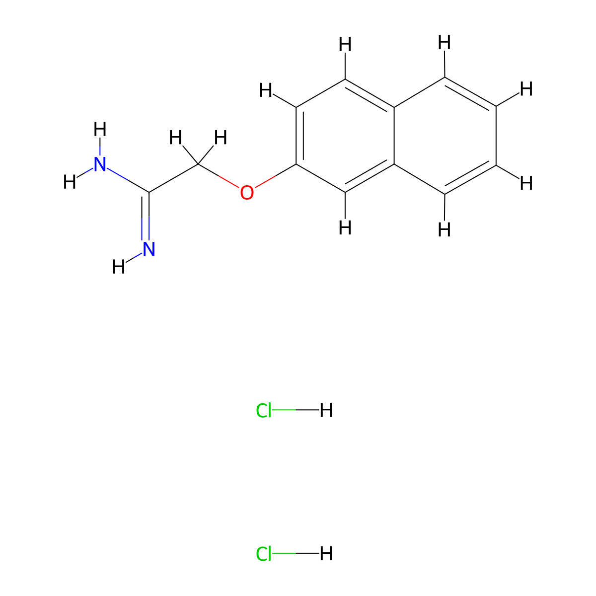 2-Naphthalen-2-yloxyethanimidamide;dihydrochloride molecular structure, CAS 2418709-70-1