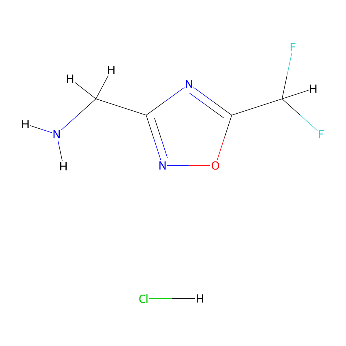 1-(5-(Difluoromethyl)-1,2,4-oxadiazol-3-yl)methanamine hydrochloride molecular structure, CAS 2418709-86-9