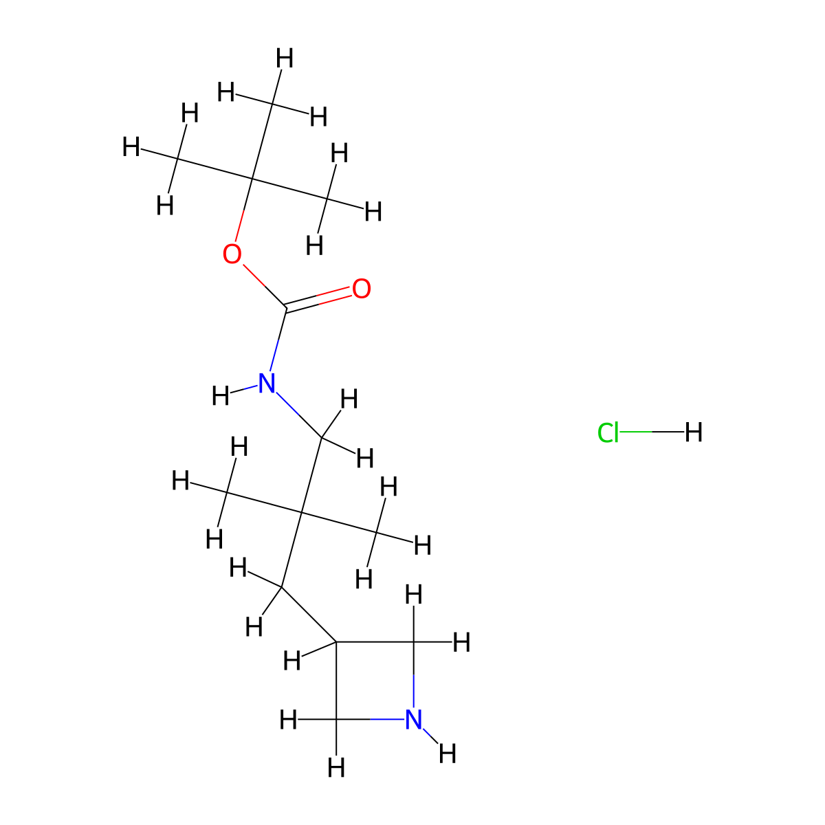 Tert-butyl N-[3-(azetidin-3-yl)-2,2-dimethylpropyl]carbamate;hydrochloride molecular structure, CAS 2418711-42-7