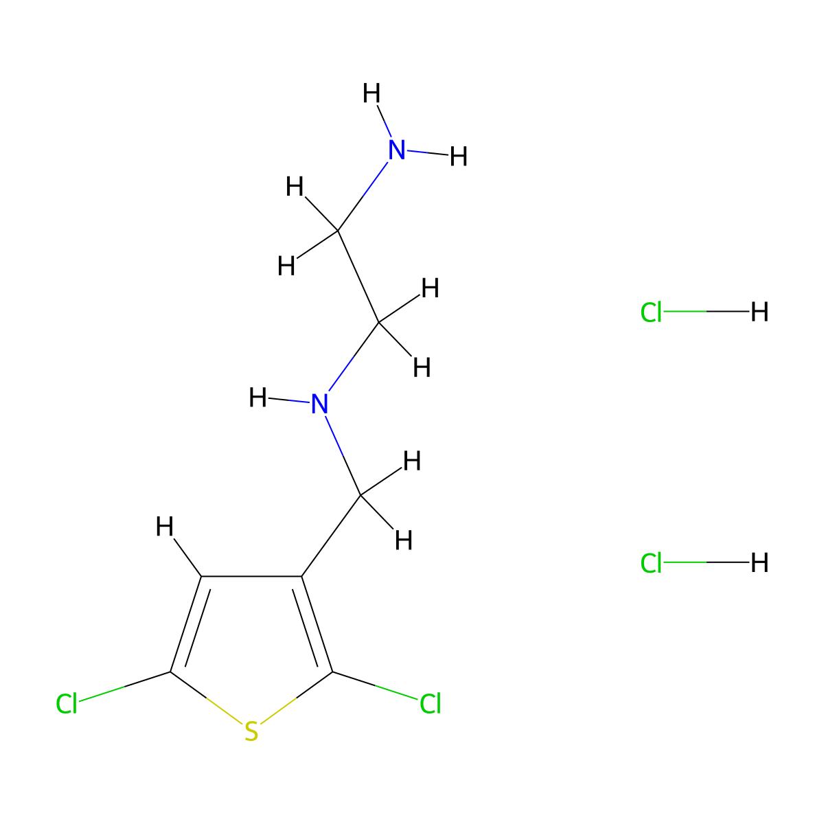 (2-Aminoethyl)[(2,5-dichlorothiophen-3-yl)methyl]amine dihydrochloride molecular structure, CAS 2418711-48-3