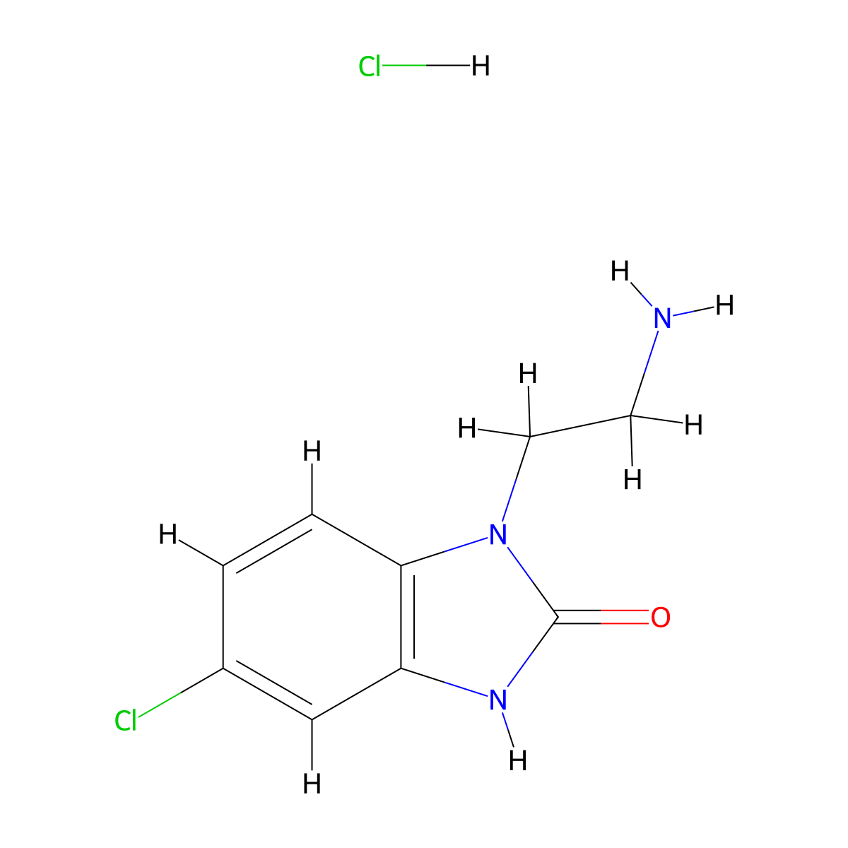 1-(2-aminoethyl)-5-chloro-2,3-dihydro-1H-1,3-benzodiazol-2-one hydrochloride molecular structure, CAS 2418711-54-1