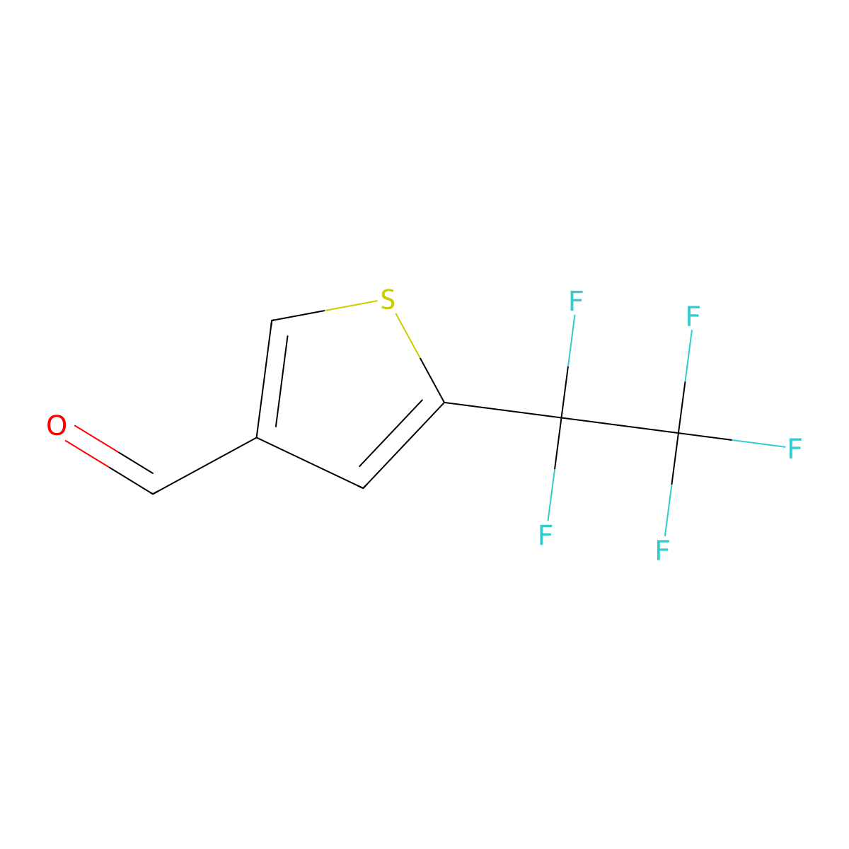 5-(1,1,2,2,2-Pentafluoroethyl)thiophene-3-carbaldehyde molecular structure, CAS 2418711-60-9
