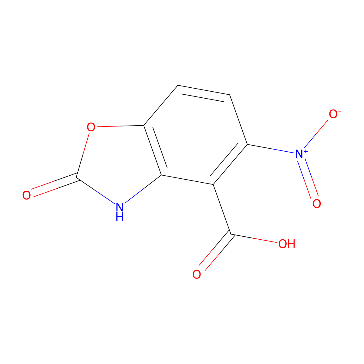 5-Nitro-2-oxo-3H-1,3-benzoxazole-4-carboxylic acid molecular structure, CAS 2418715-22-5