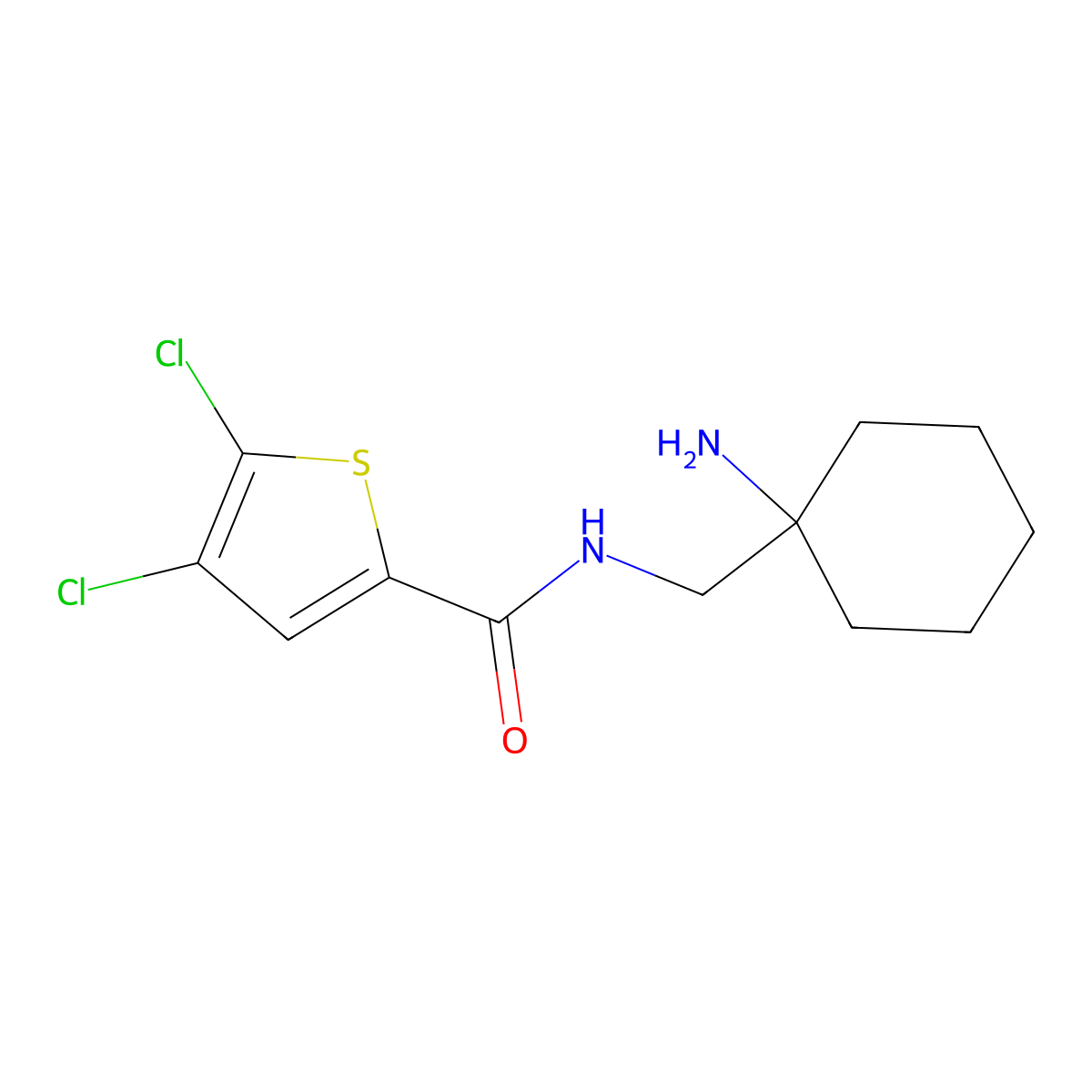 N-[(1-aminocyclohexyl)methyl]-4,5-dichlorothiophene-2-carboxamide molecular structure, CAS 2418715-41-8