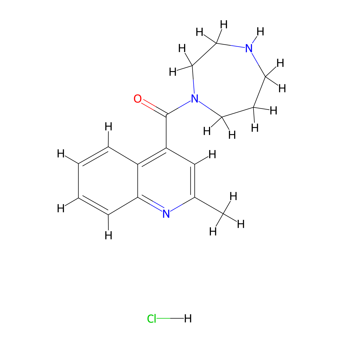 4-(1,4-Diazepane-1-carbonyl)-2-methylquinoline hydrochloride molecular structure, CAS 2418715-49-6