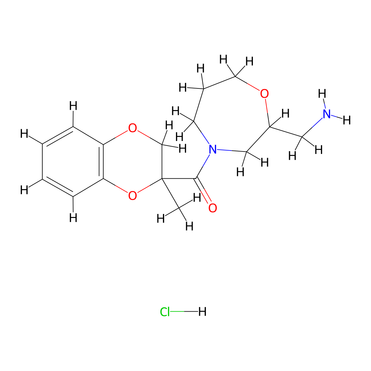 1-[4-(2-Methyl-2,3-dihydro-1,4-benzodioxine-2-carbonyl)-1,4-oxazepan-2-yl]methanamine hydrochloride molecular structure, CAS 2418716-24-0