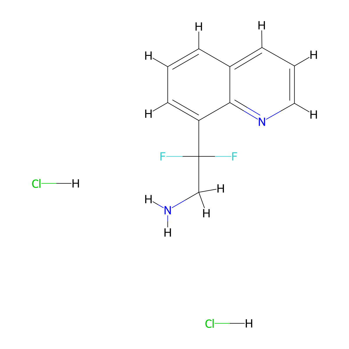 2,2-Difluoro-2-quinolin-8-ylethanamine;dihydrochloride molecular structure, CAS 2418716-33-1