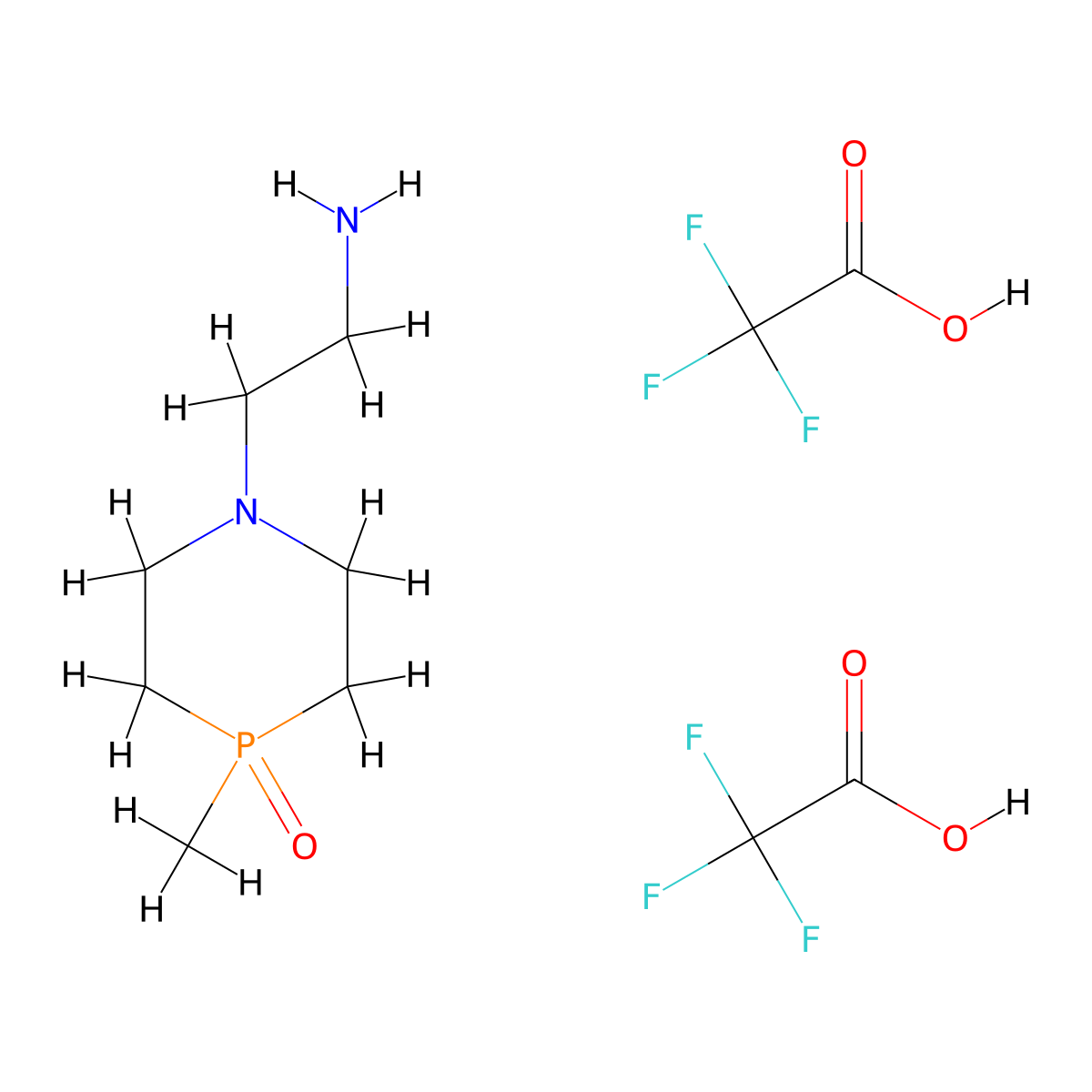 1-(2-Aminoethyl)-4-methyl-1,4lambda5-azaphosphinan-4-one; bis(trifluoroacetic acid) molecular structure, CAS 2418716-41-1