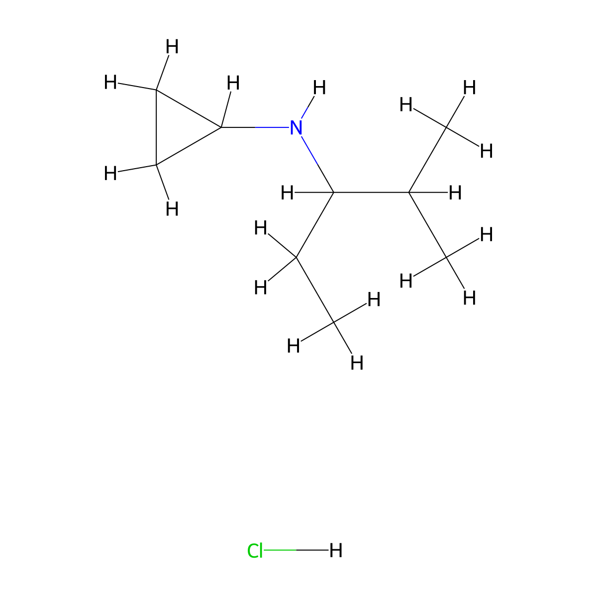 N-(2-methylpentan-3-yl)cyclopropanamine hydrochloride molecular structure, CAS 2418717-76-5