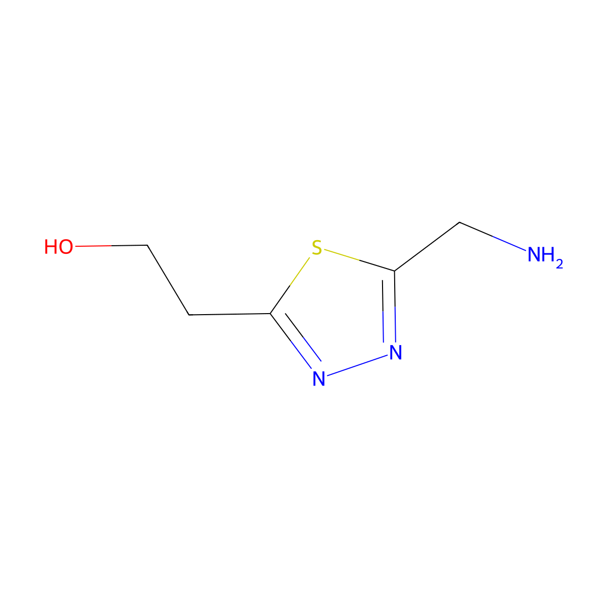 2-[5-(Aminomethyl)-1,3,4-thiadiazol-2-yl]ethan-1-ol molecular structure, CAS 2418719-49-8