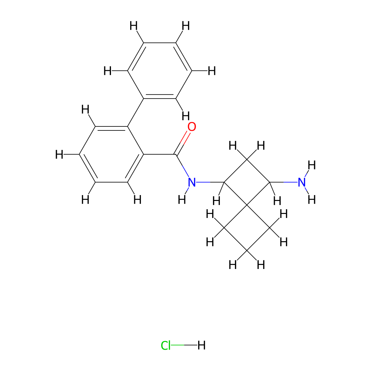 N-(1-Aminospiro[3.3]heptan-3-yl)-2-phenylbenzamide;hydrochloride molecular structure, CAS 2418719-63-6