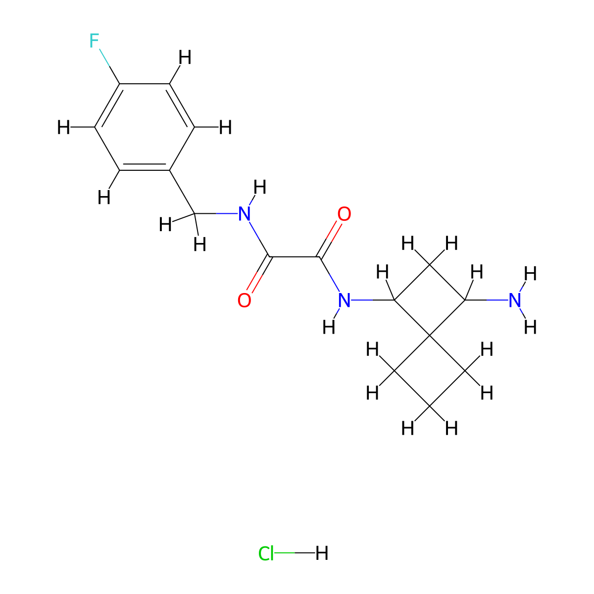 N'-(1-Aminospiro[3.3]heptan-3-yl)-N-[(4-fluorophenyl)methyl]oxamide;hydrochloride molecular structure, CAS 2418719-67-0