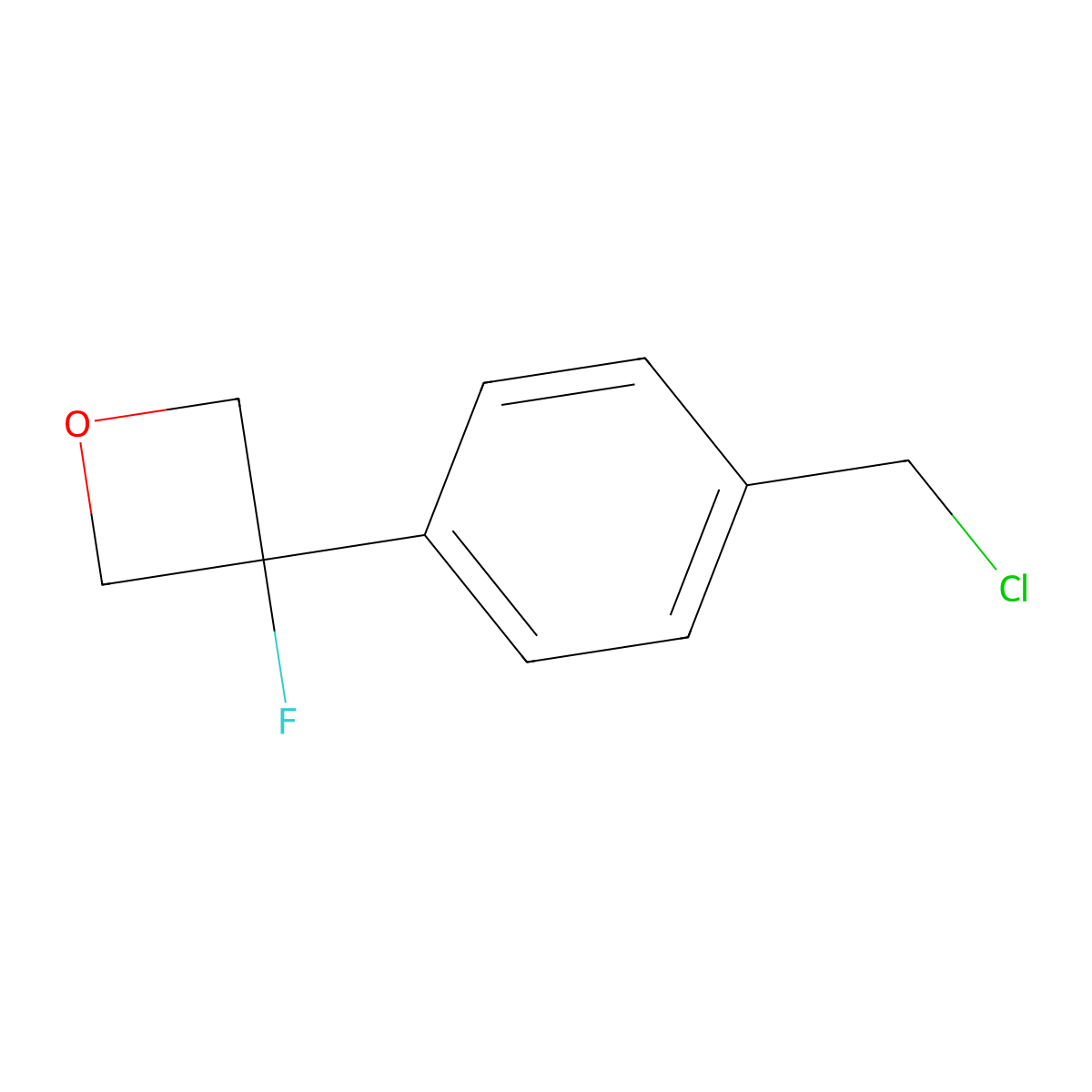 3-(4-(Chloromethyl)phenyl)-3-fluorooxetane molecular structure, CAS 2418719-68-1