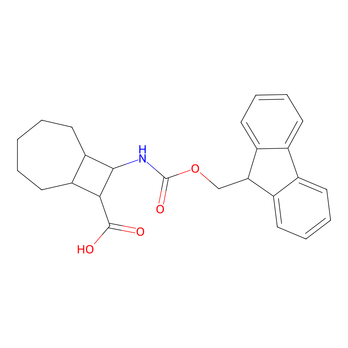 9-({[(9H-fluoren-9-yl)methoxy]carbonyl}amino)bicyclo[5.2.0]nonane-8-carboxylic acid molecular structure, CAS 2418719-72-7