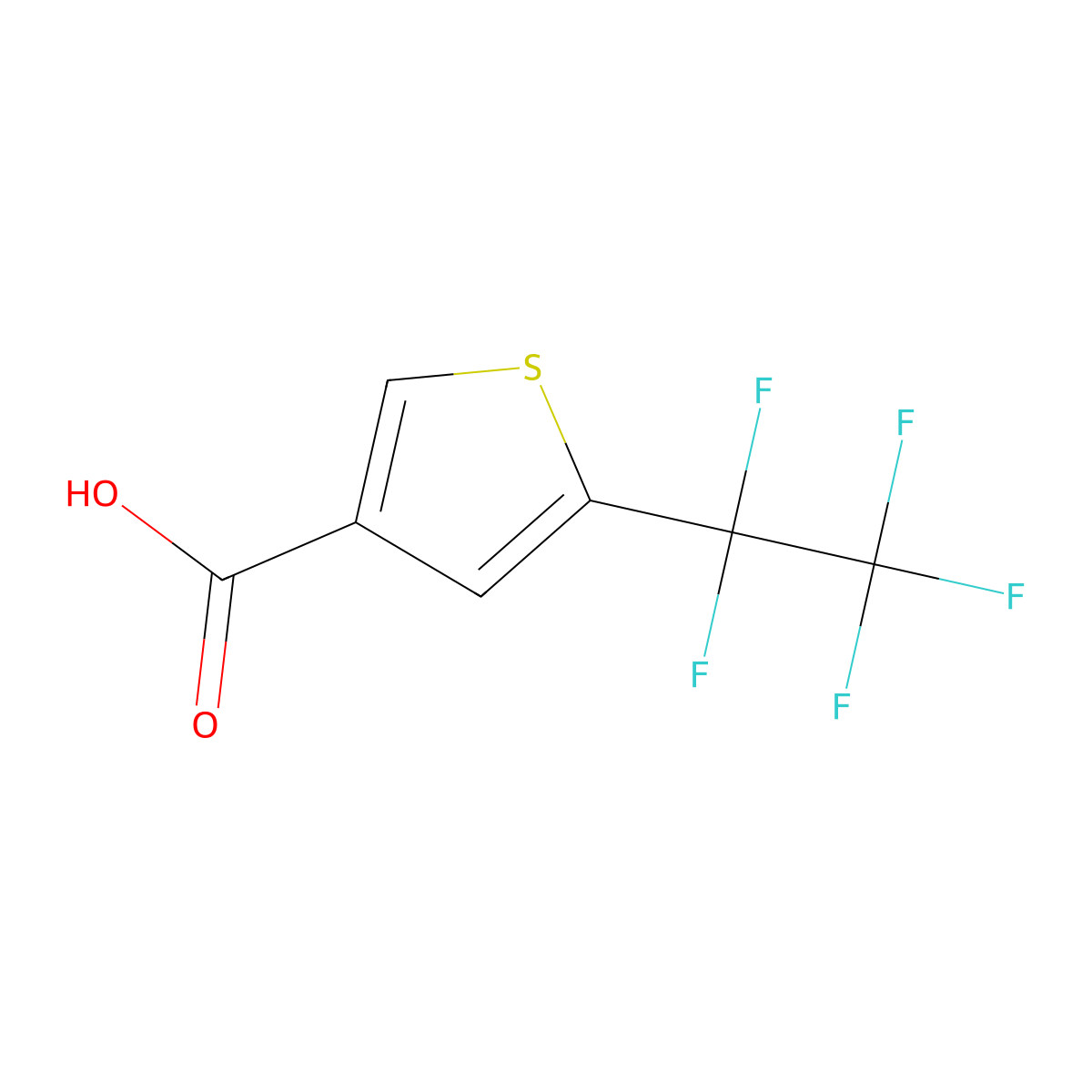 5-(1,1,2,2,2-Pentafluoroethyl)thiophene-3-carboxylic acid molecular structure, CAS 2418720-24-6