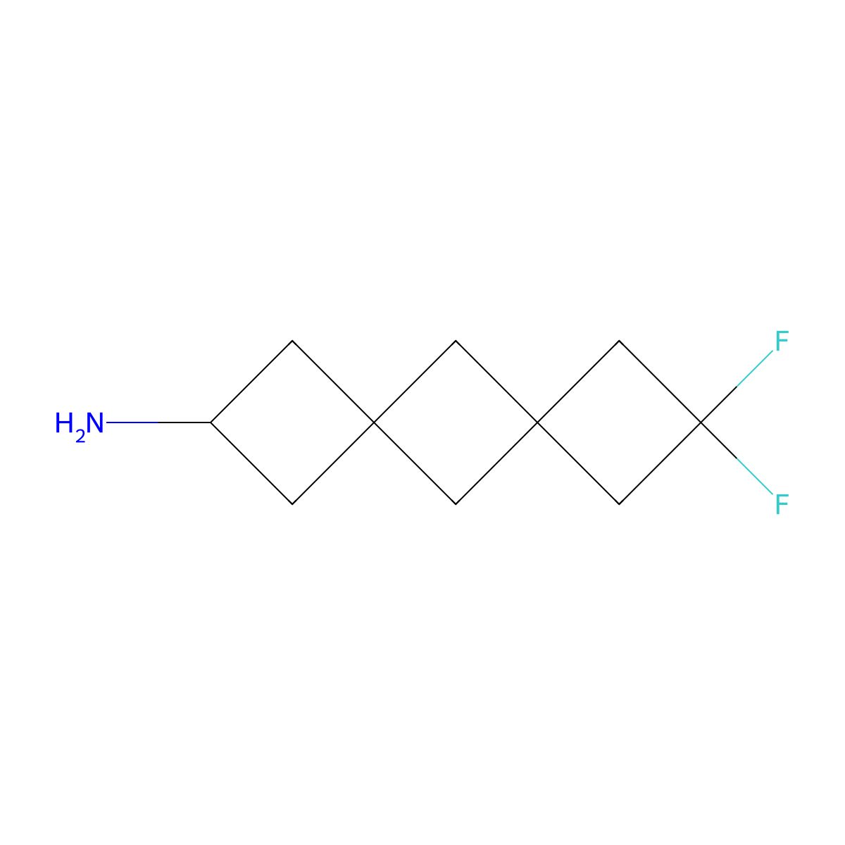 8,8-Difluorodispiro[3.1.3^{6}.1^{4}]decan-2-amine molecular structure, CAS 2418720-30-4