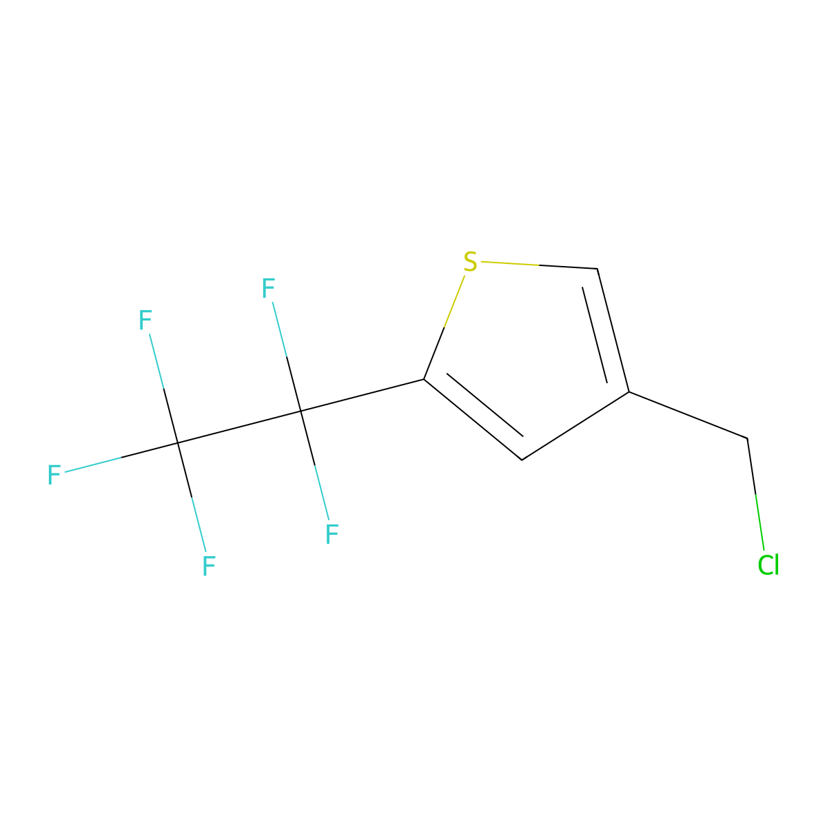 4-(Chloromethyl)-2-(1,1,2,2,2-pentafluoroethyl)thiophene molecular structure, CAS 2418720-32-6