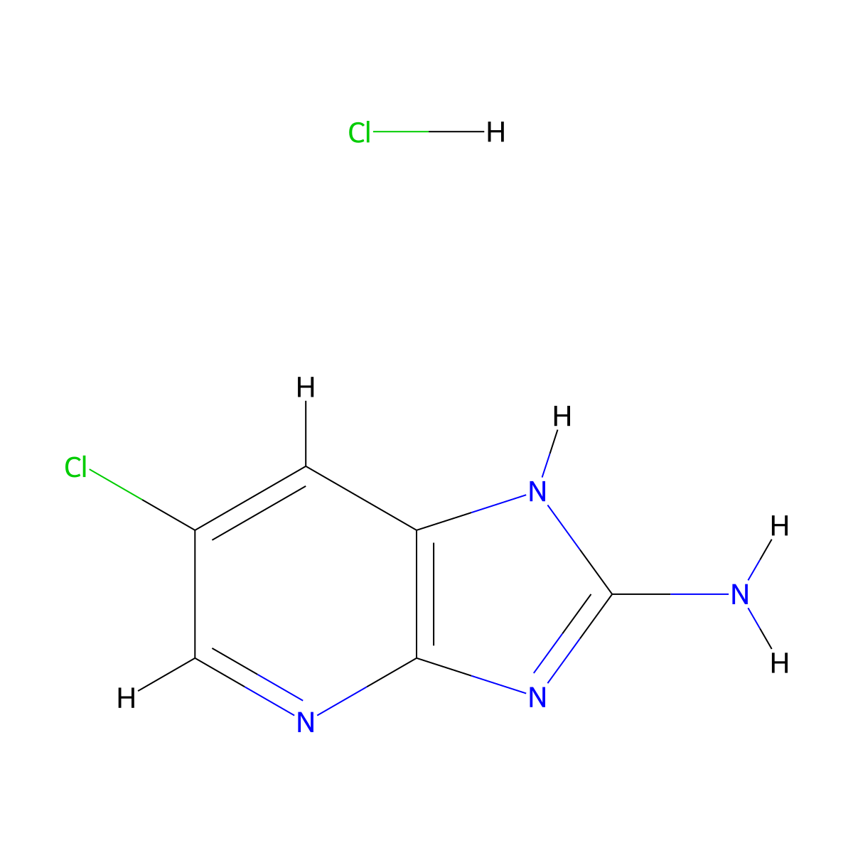 6-chloro-3H-imidazo[4,5-b]pyridin-2-amine hydrochloride molecular structure, CAS 2418722-93-5