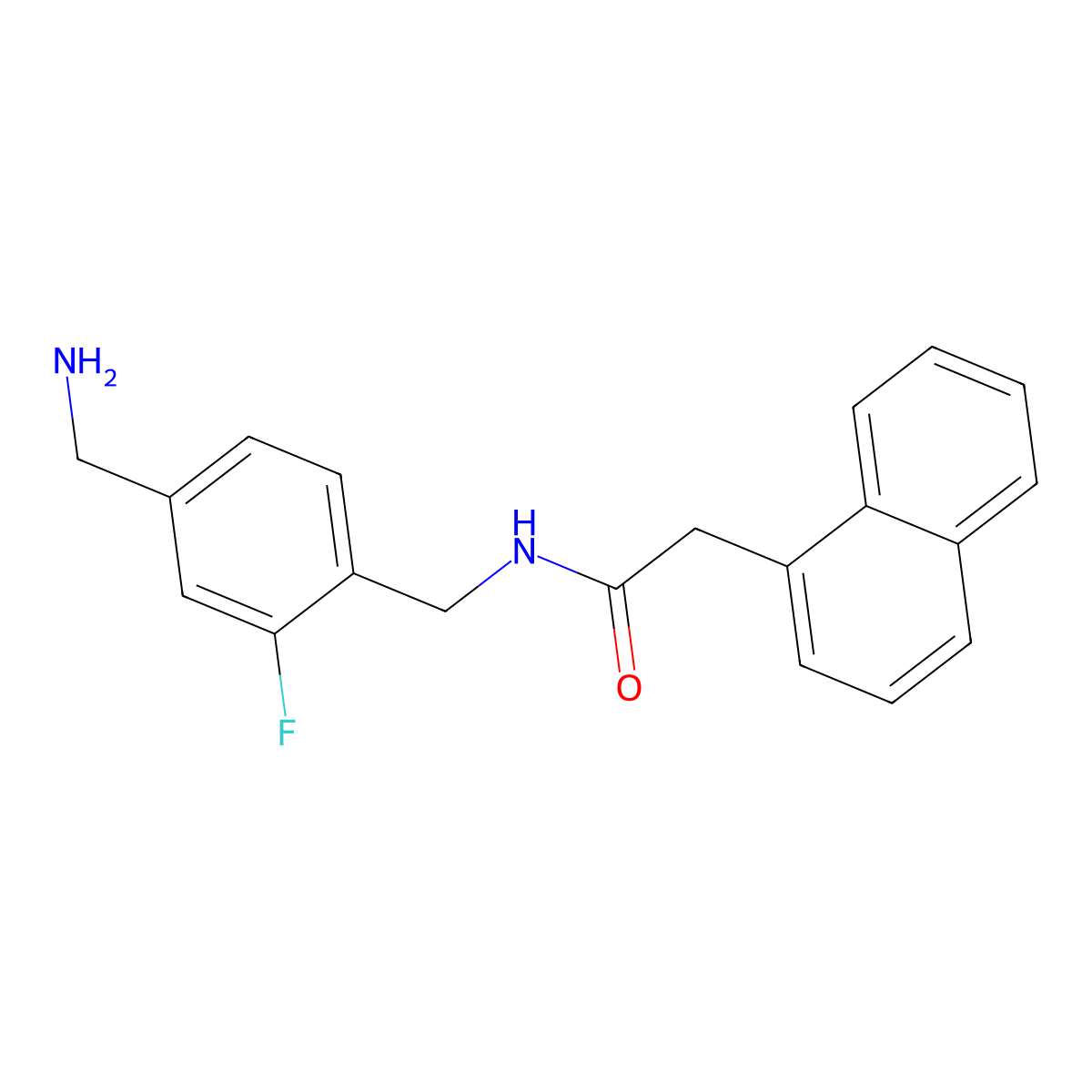 N-{[4-(aminomethyl)-2-fluorophenyl]methyl}-2-(naphthalen-1-yl)acetamide molecular structure, CAS 2418723-01-8